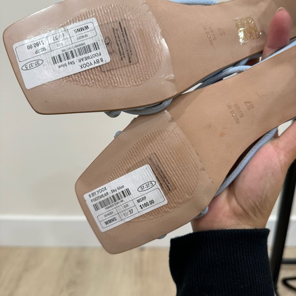 8 By Yoox Sky Blue Low Block Heels - Picture 7 of 7